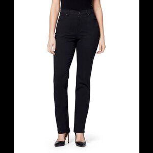 Gloria Vanderbilt Amanda Classic Straight Jeans Black Rinse Size 12